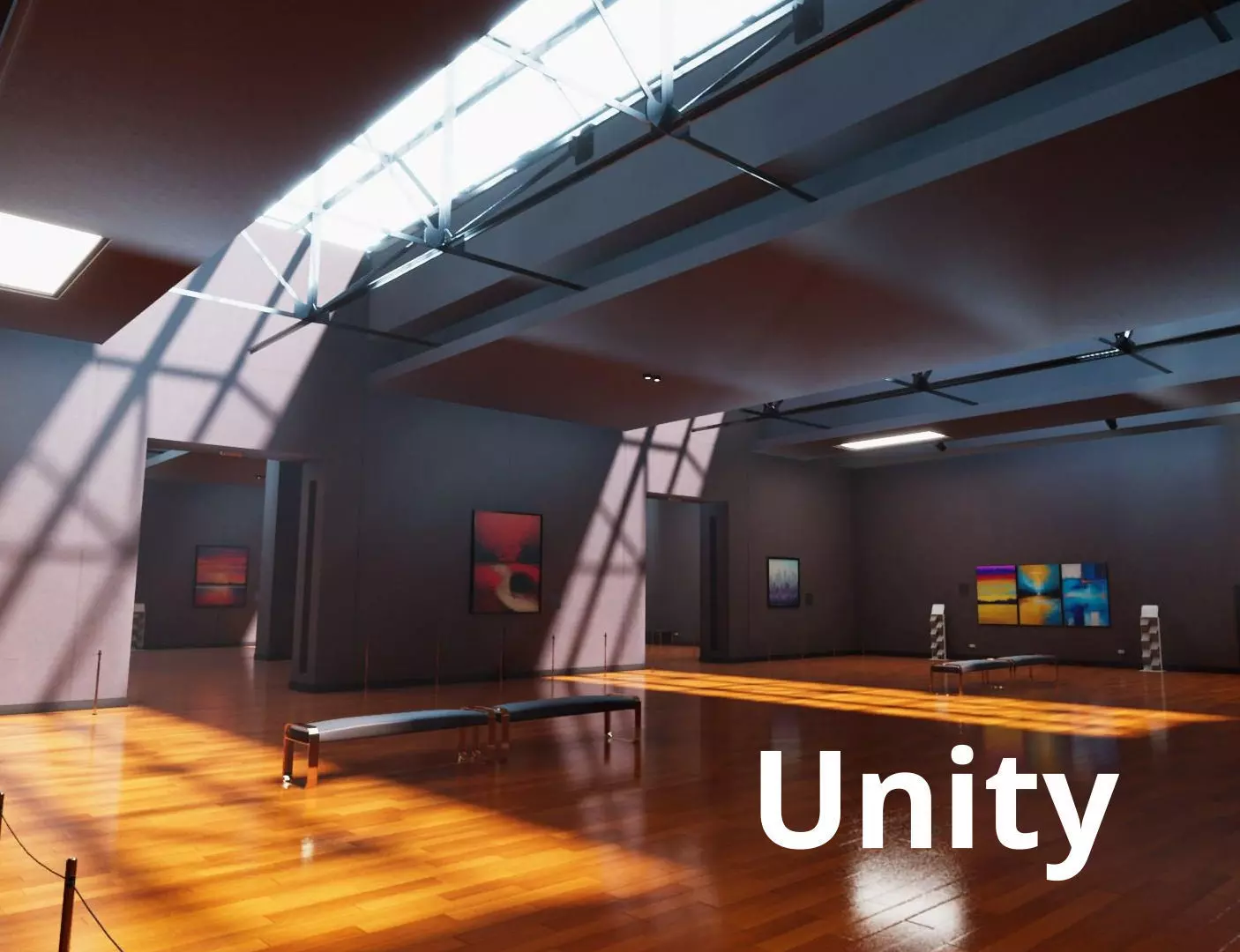 Art Gallery Showroom Unity asset Low-poly 3D model_0