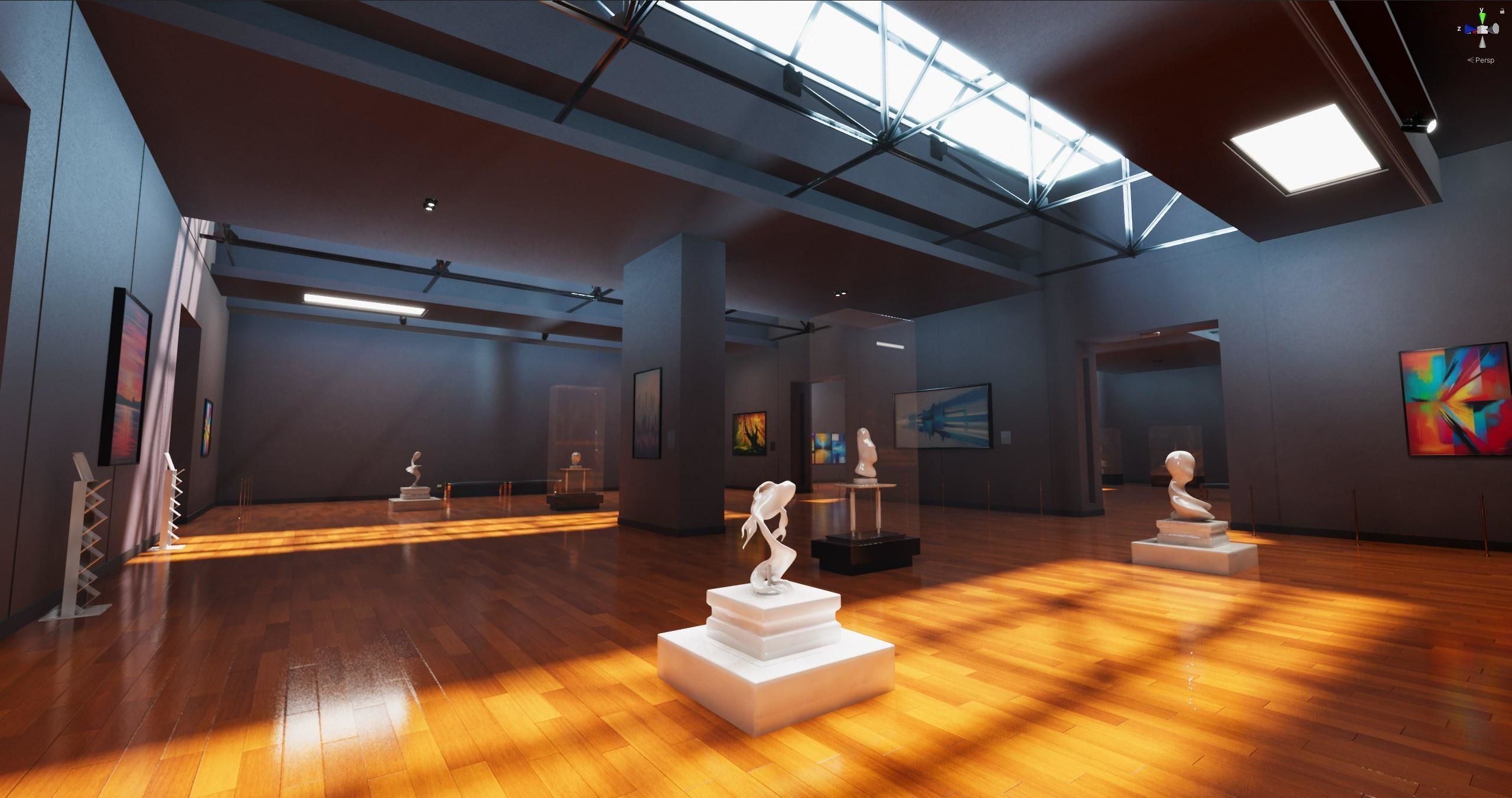 Art Gallery Showroom Unity asset Low-poly 3D model_2