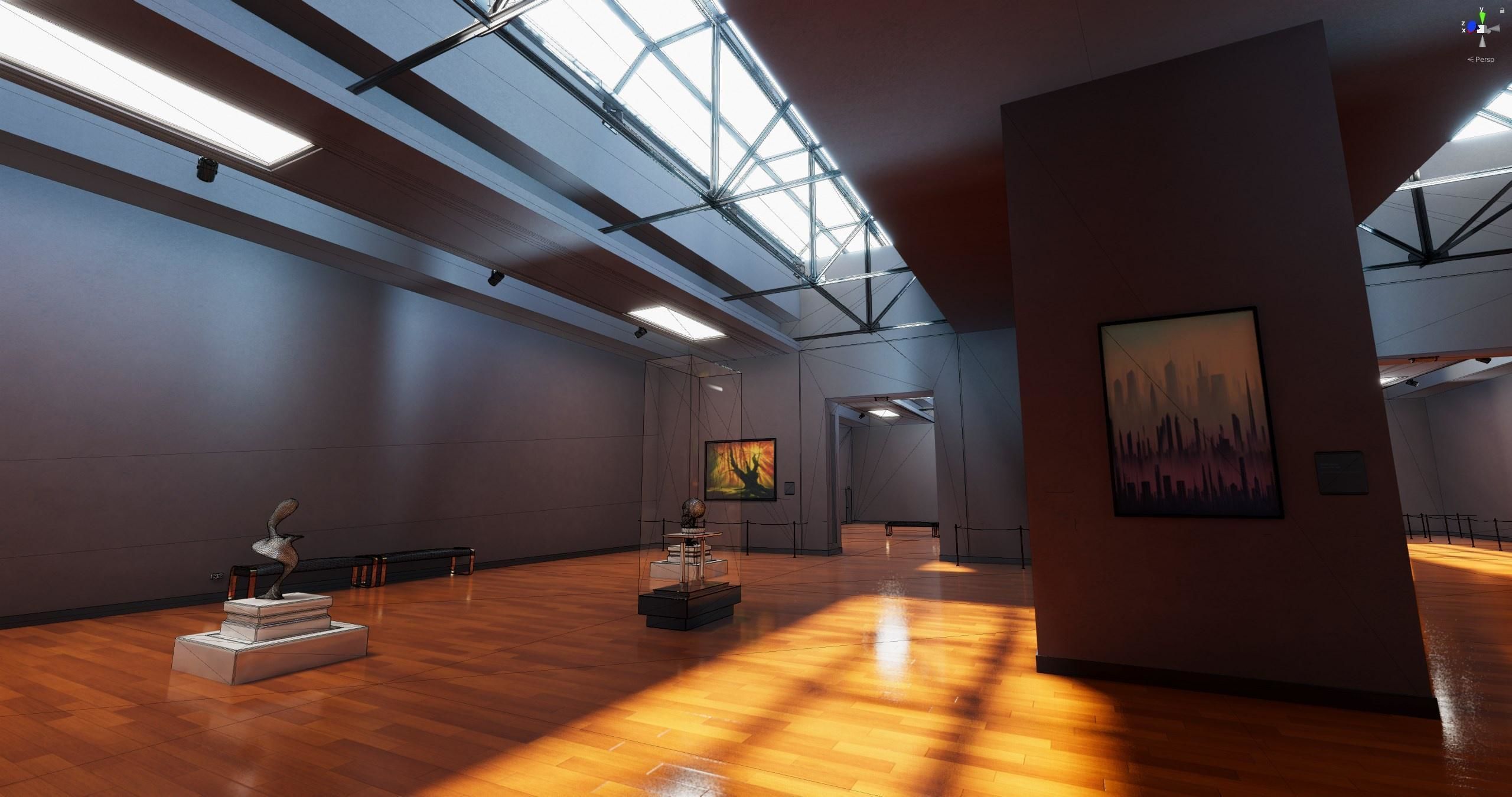 Art Gallery Showroom Unity asset Low-poly 3D model_7