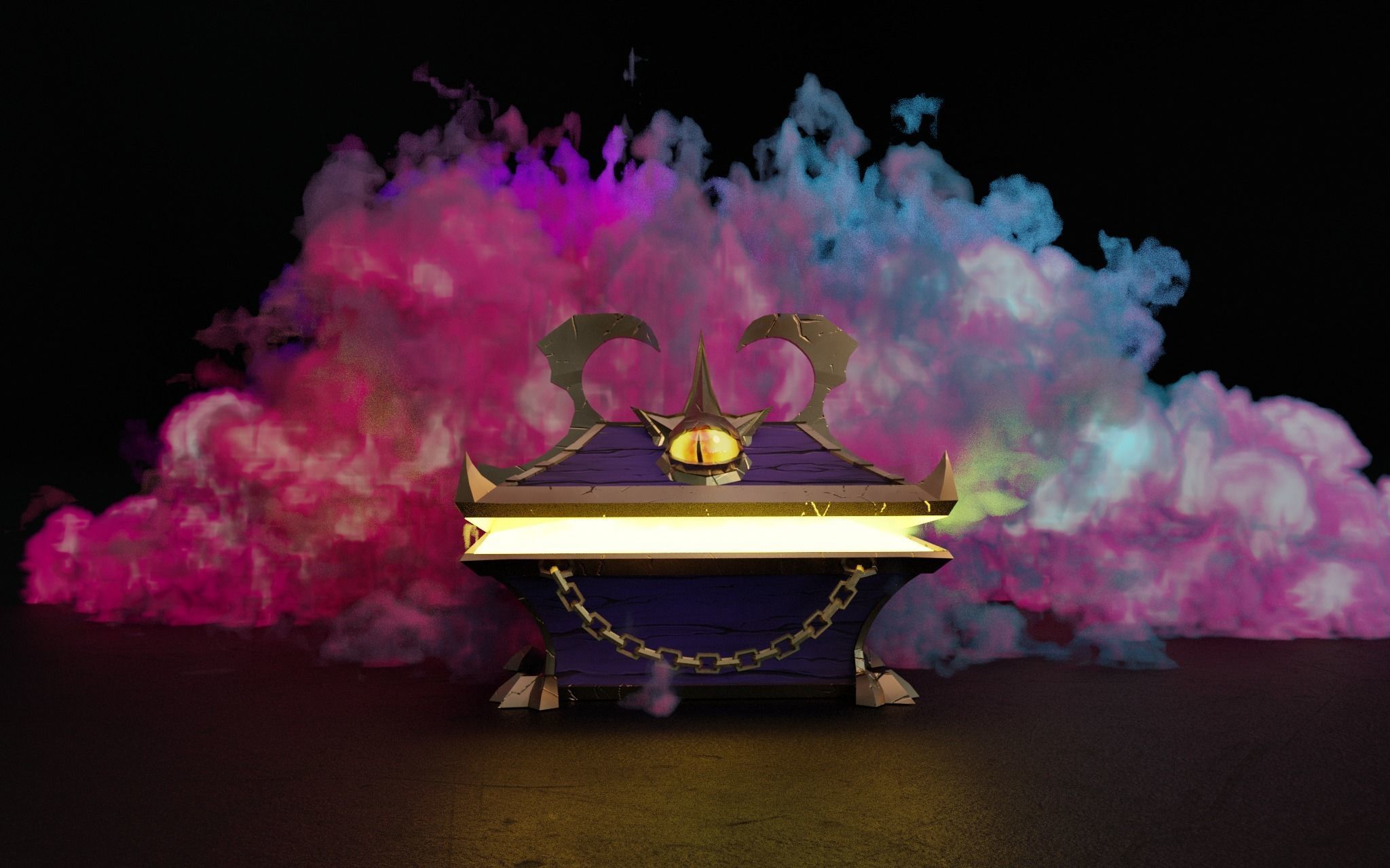 Magic Chest lowpoly model Low-poly 3D model_5