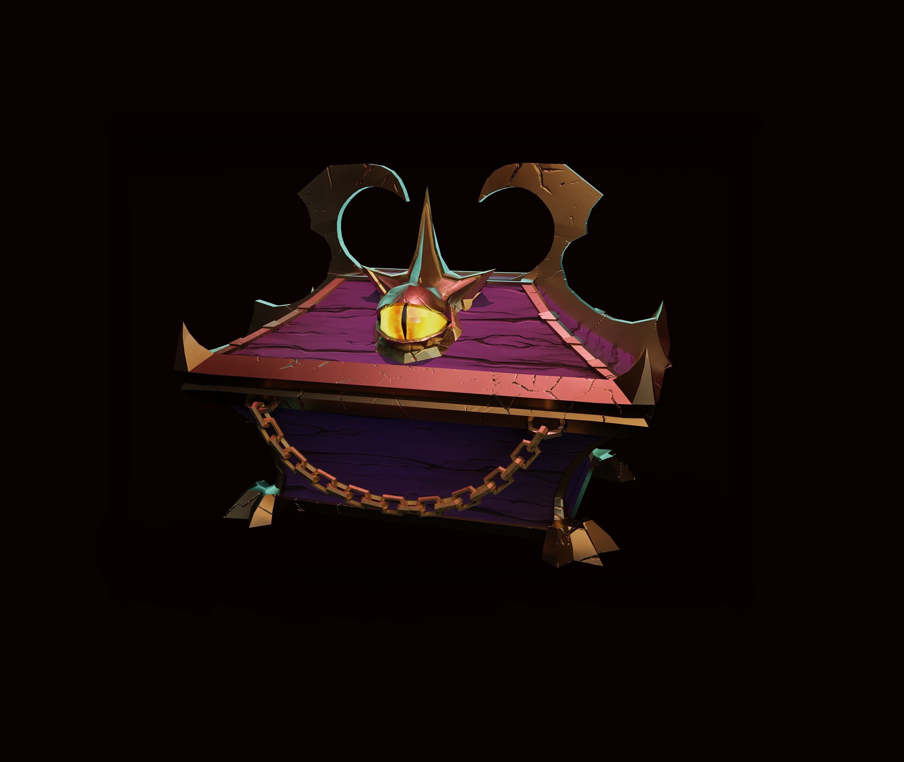 Magic Chest lowpoly model Low-poly 3D model_3