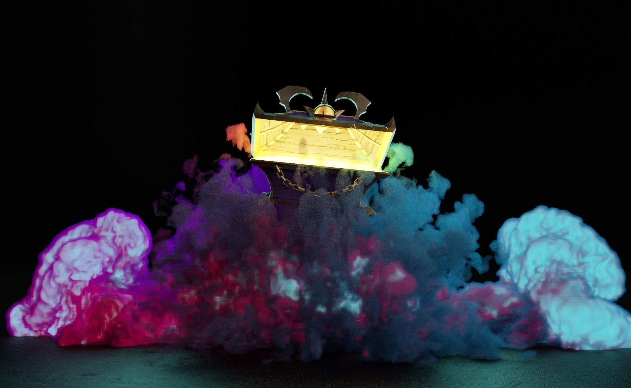 Magic Chest lowpoly model Low-poly 3D model_6