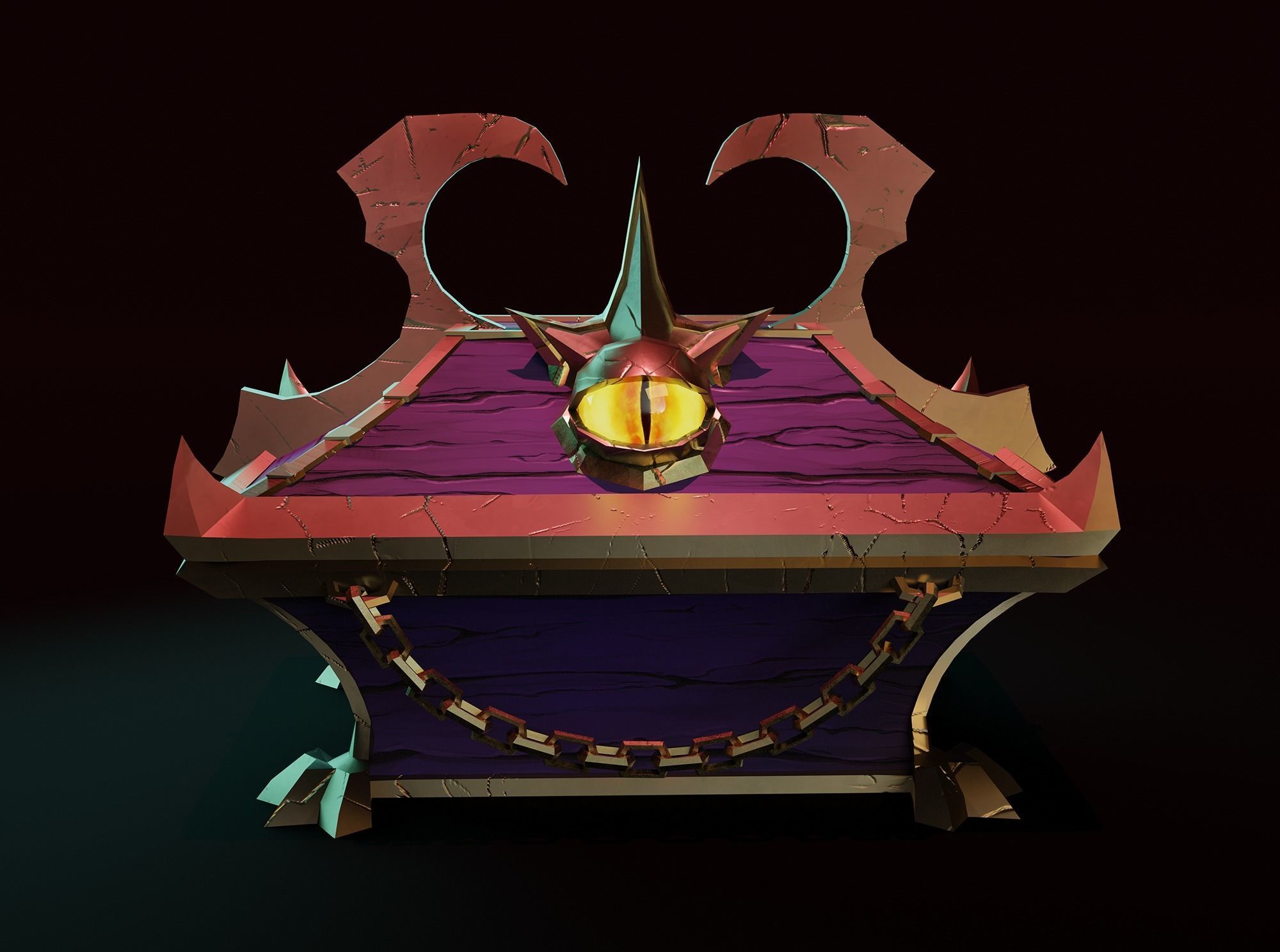 Magic Chest lowpoly model Low-poly 3D model_4