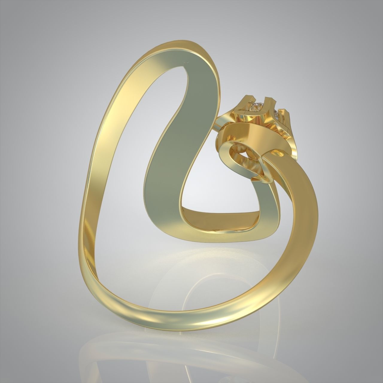 Diamond ring 0304 3D printable model  3D print model_9