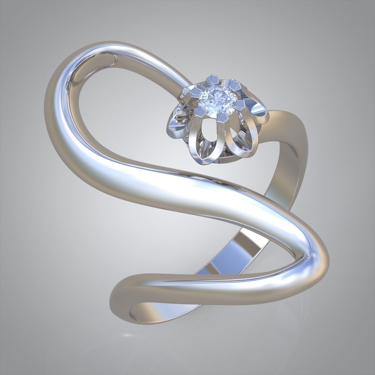 Diamond ring 0304 3D printable model  3D print model_3
