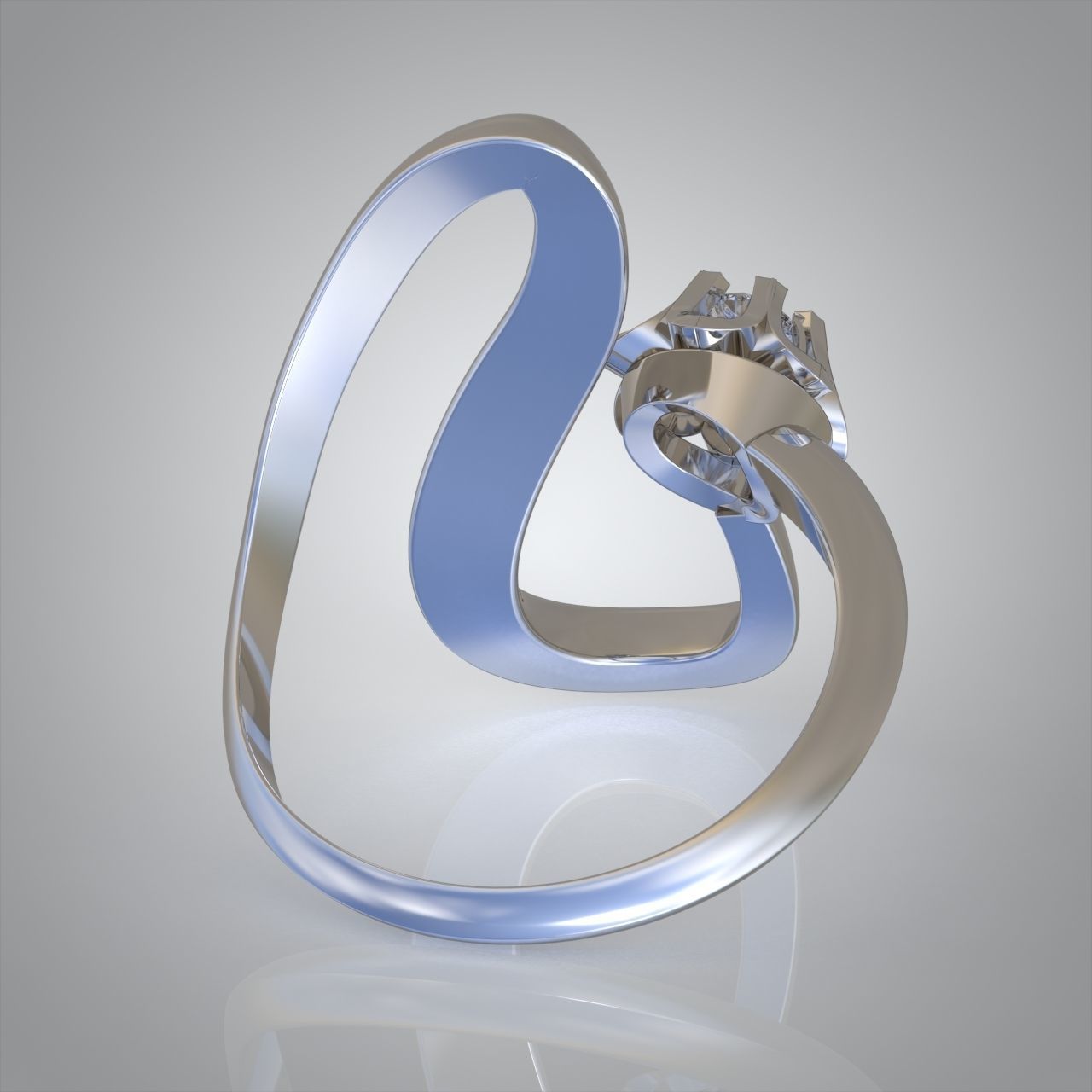 Diamond ring 0304 3D printable model  3D print model_10