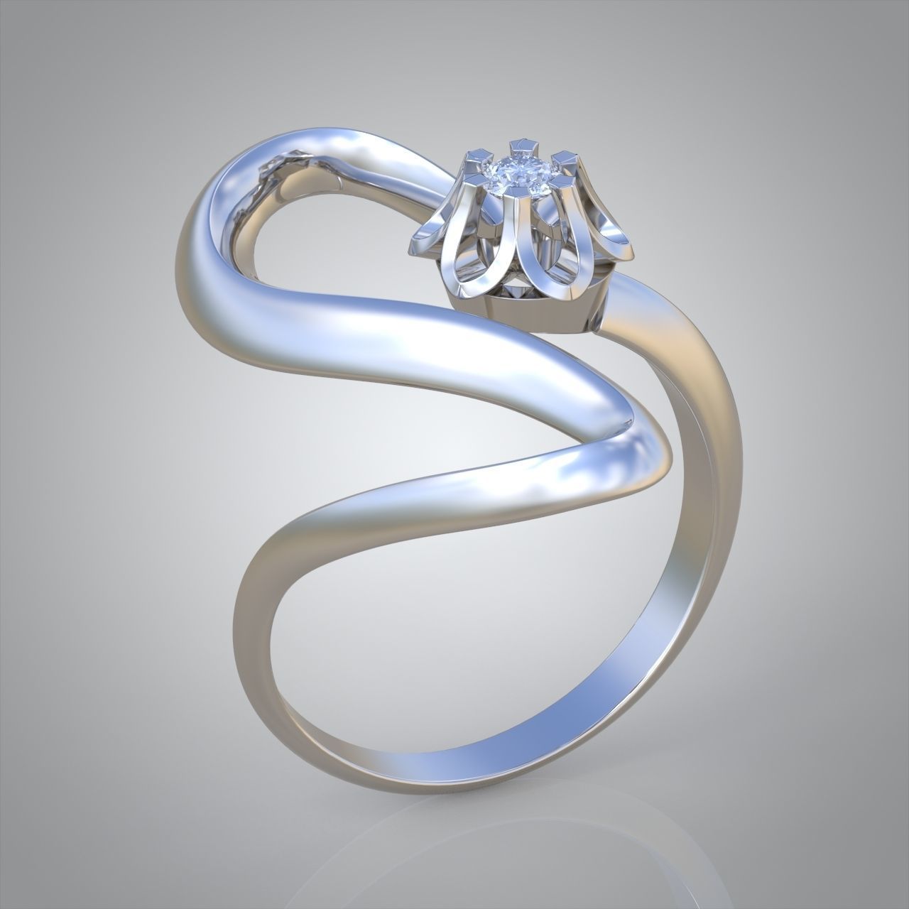 Diamond ring 0304 3D printable model  3D print model_6