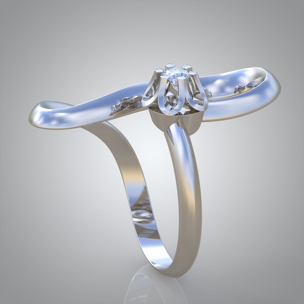 Diamond ring 0304 3D printable model  3D print model_5