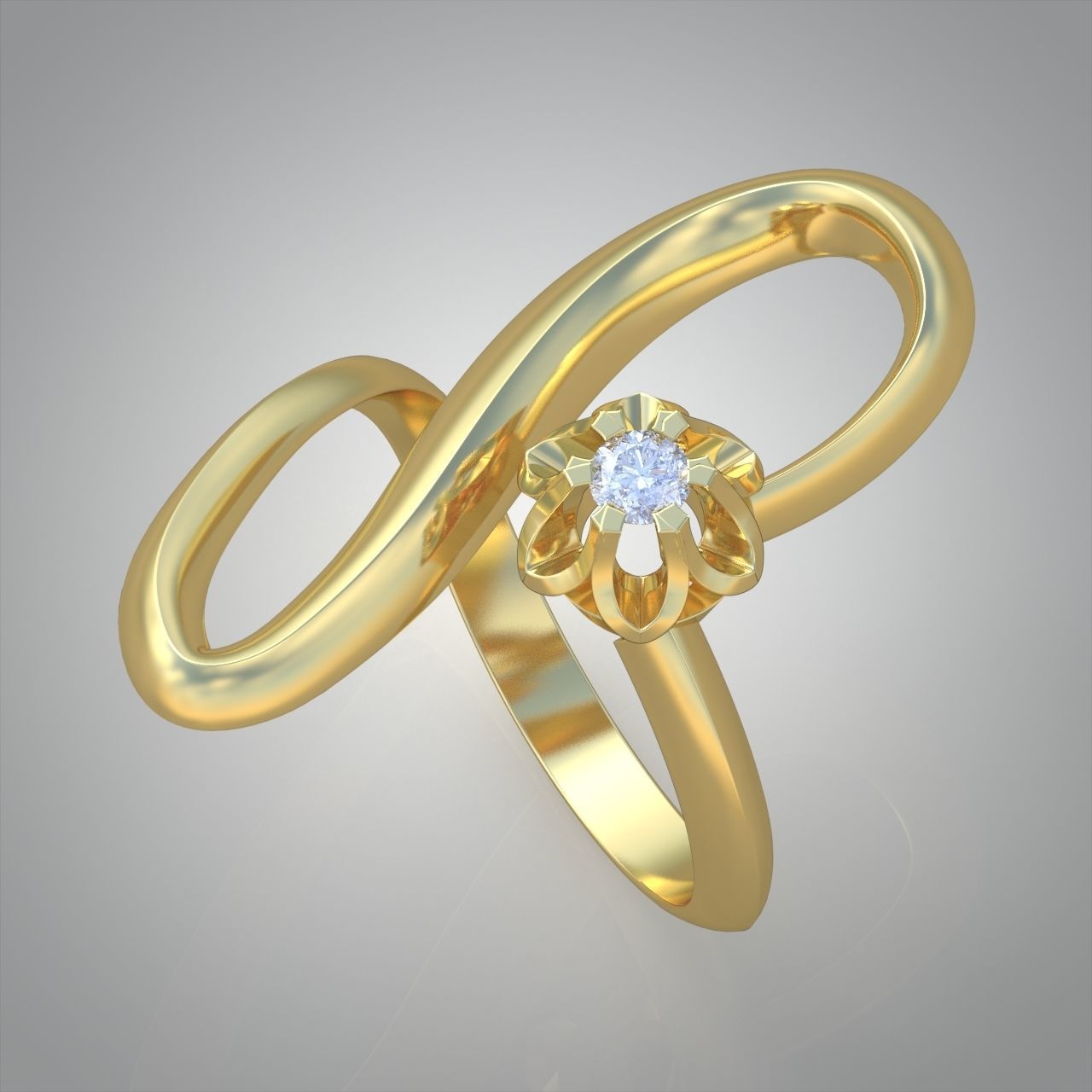 Diamond ring 0304 3D printable model  3D print model_1