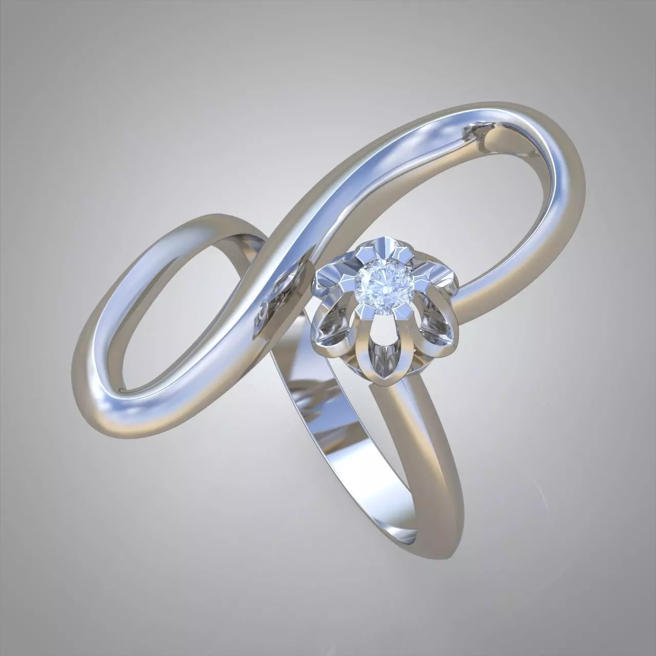 Diamond ring 0304 3D printable model  3D print model_0