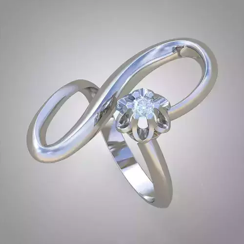 Diamond ring 0304 3D printable model 