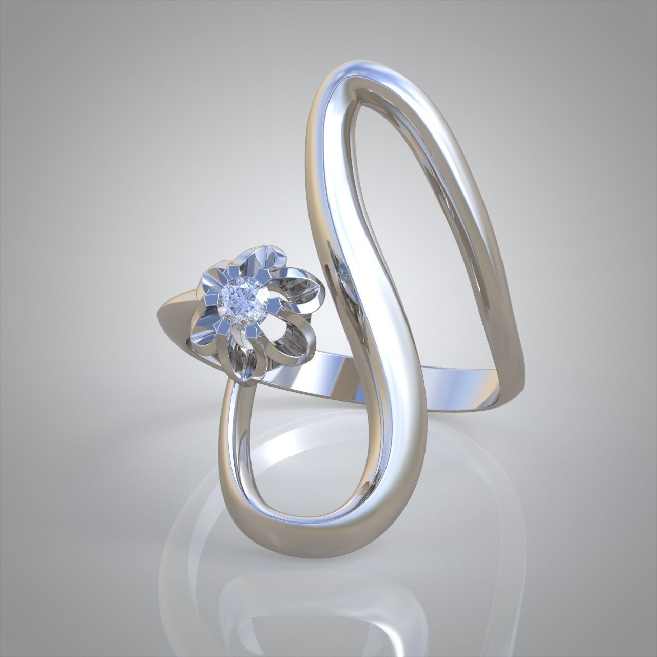Diamond ring 0304 3D printable model  3D print model_7
