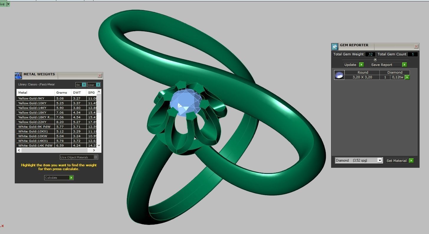 Diamond ring 0304 3D printable model  3D print model_11