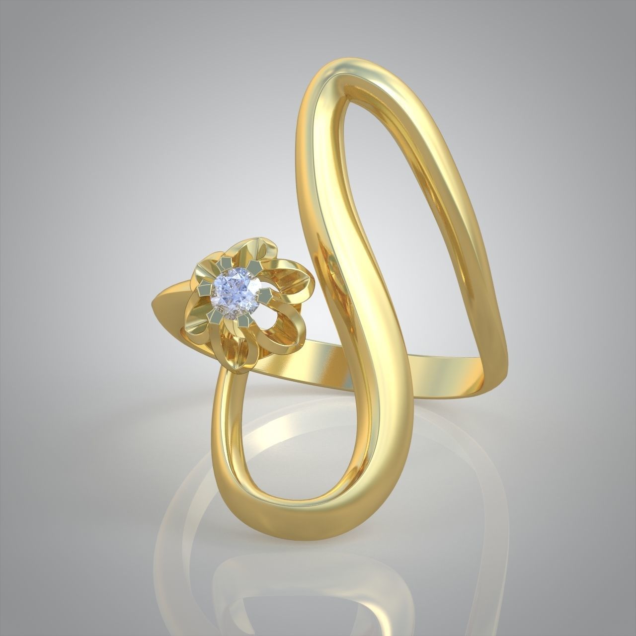 Diamond ring 0304 3D printable model  3D print model_8