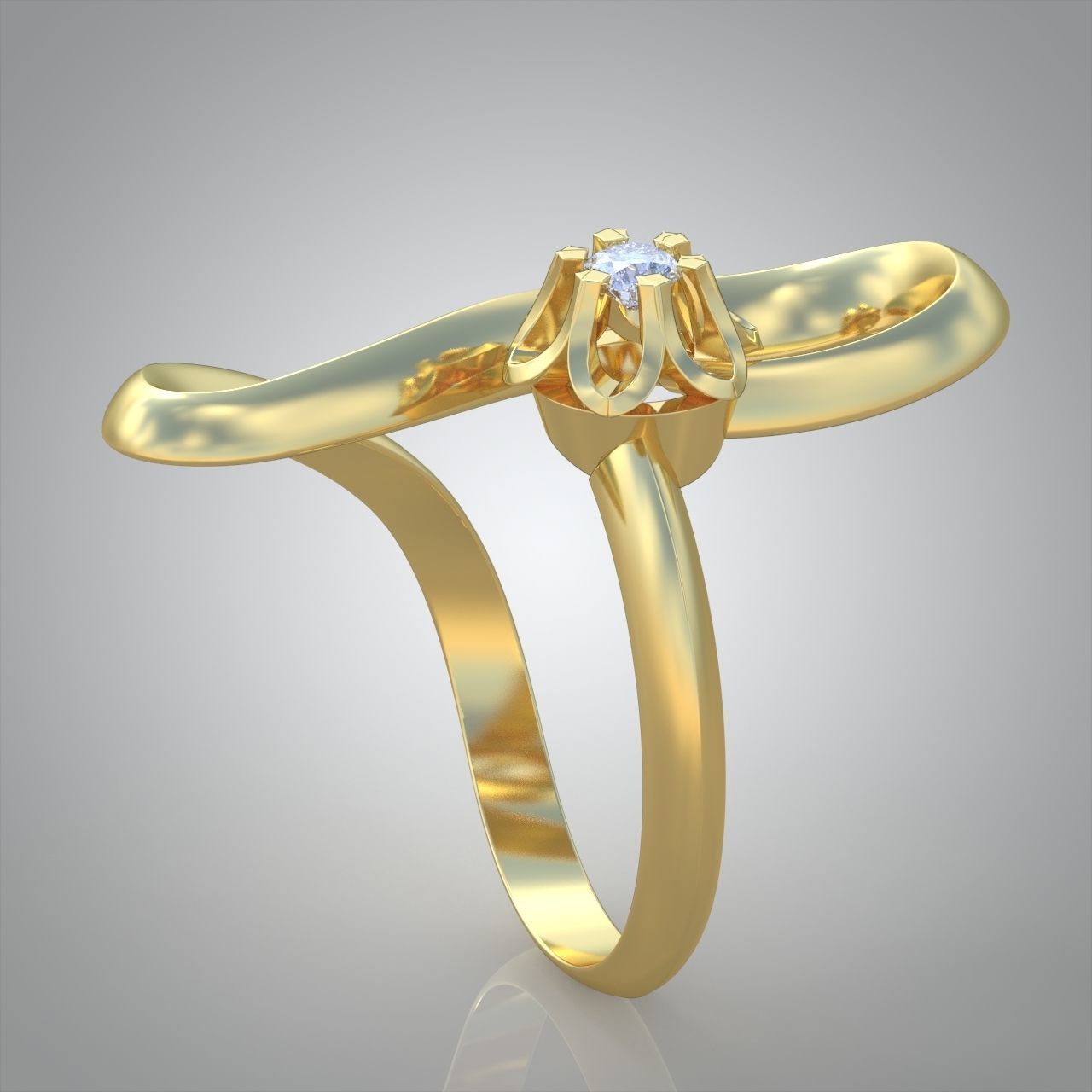 Diamond ring 0304 3D printable model  3D print model_4