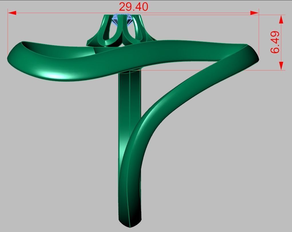 Diamond ring 0304 3D printable model  3D print model_12