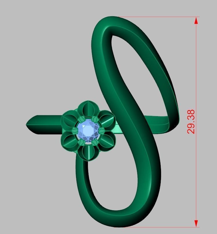 Diamond ring 0304 3D printable model  3D print model_13
