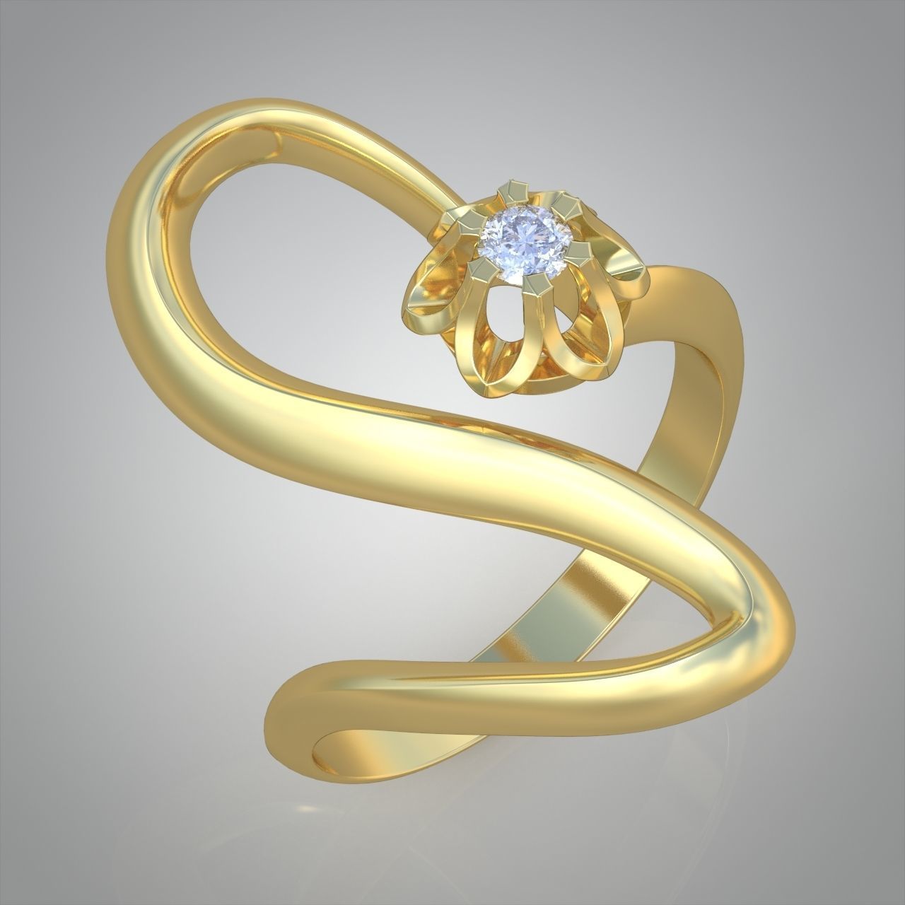 Diamond ring 0304 3D printable model  3D print model_2