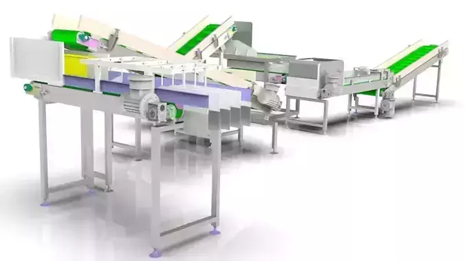 The 3D model of the Medicine Reel Diverting Conveyor Assembly