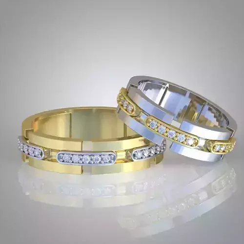 Diamond ring 0308 3D printable model 