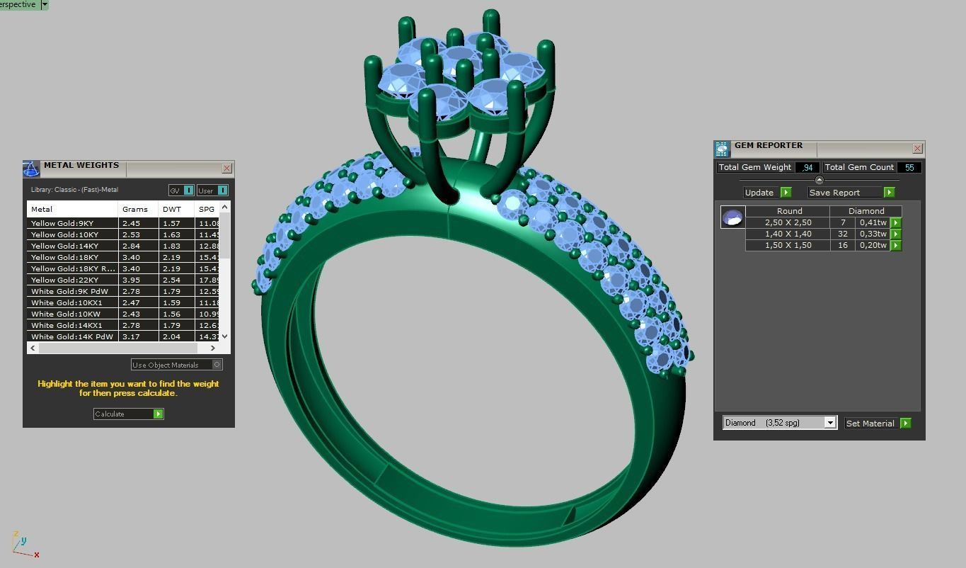 Diamond ring 0309 3D printable model 11 3D print model_13