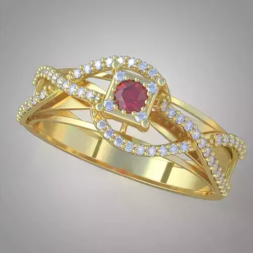 Diamond ring 0311 3D printable model 
