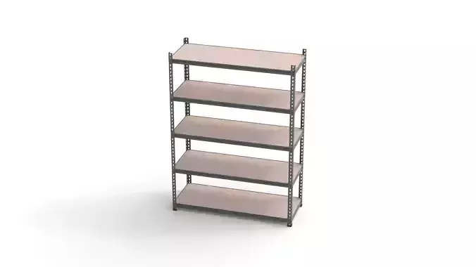 5 Tier Industrial Shelving Unit 3D model