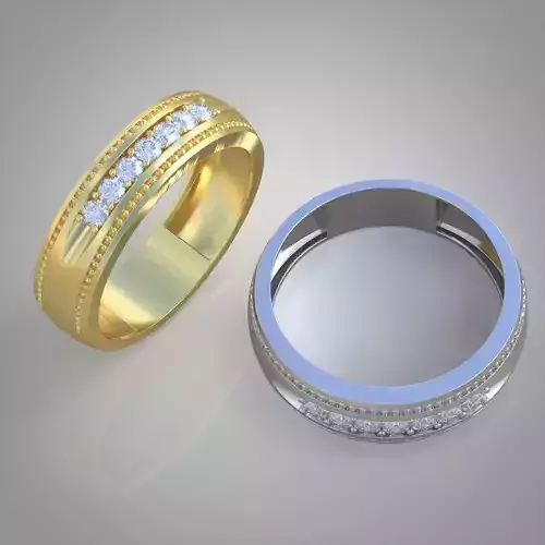 Diamond ring 0313 3D printable model 7