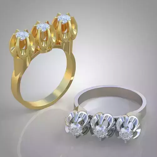 Diamond ring 0316 3D printable model 