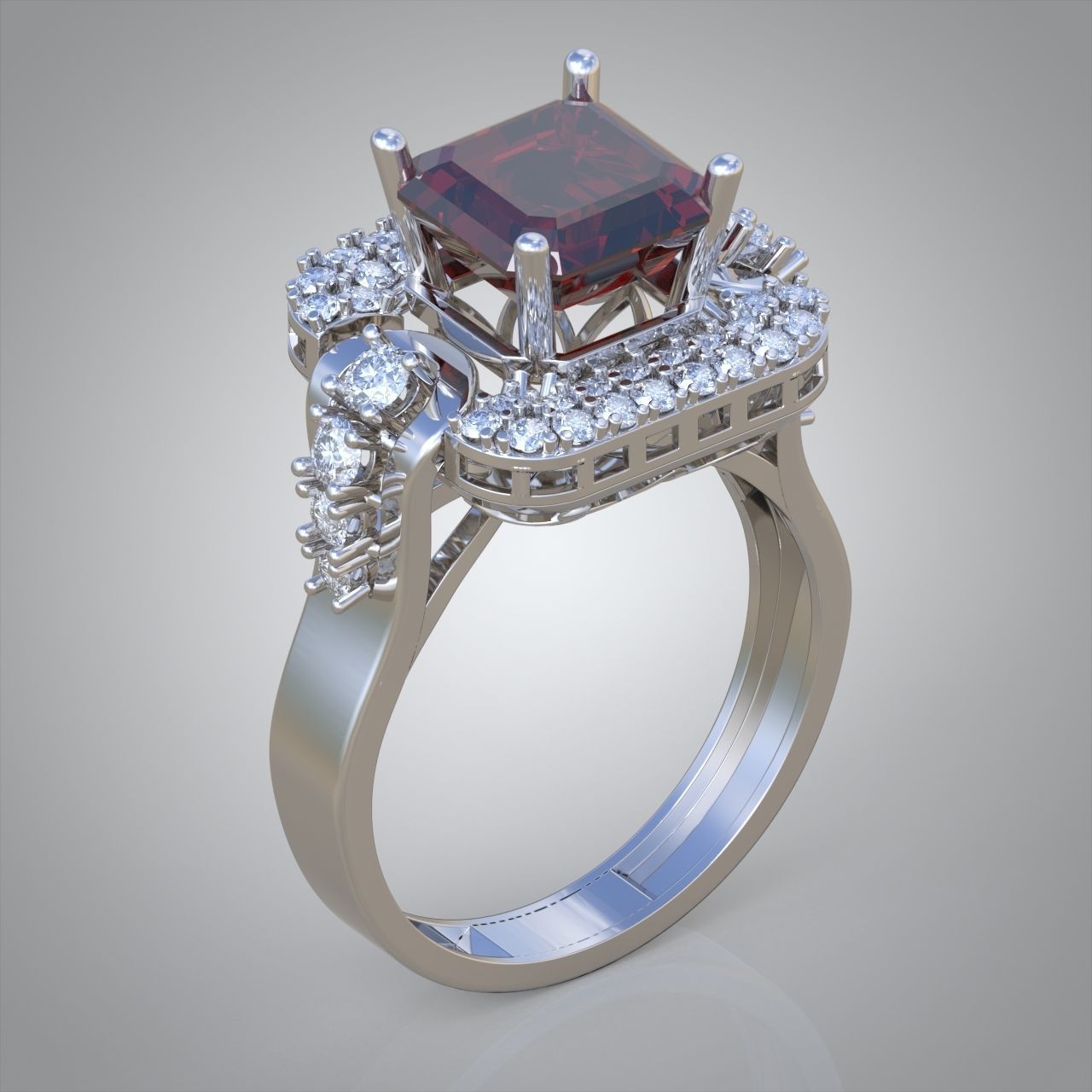 Diamond ring 0318 3D printable model 13- 3D print model_5