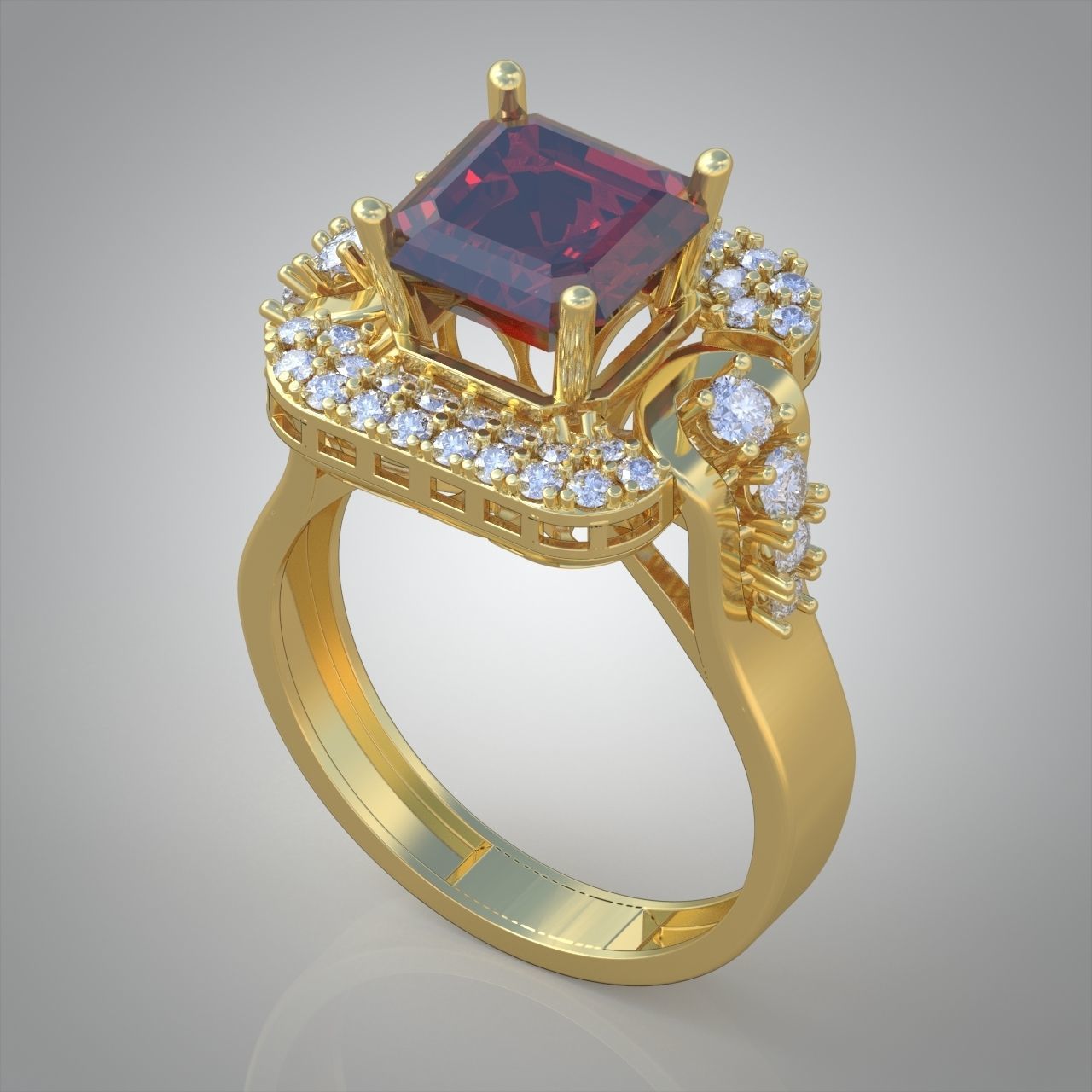 Diamond ring 0318 3D printable model 13- 3D print model_3