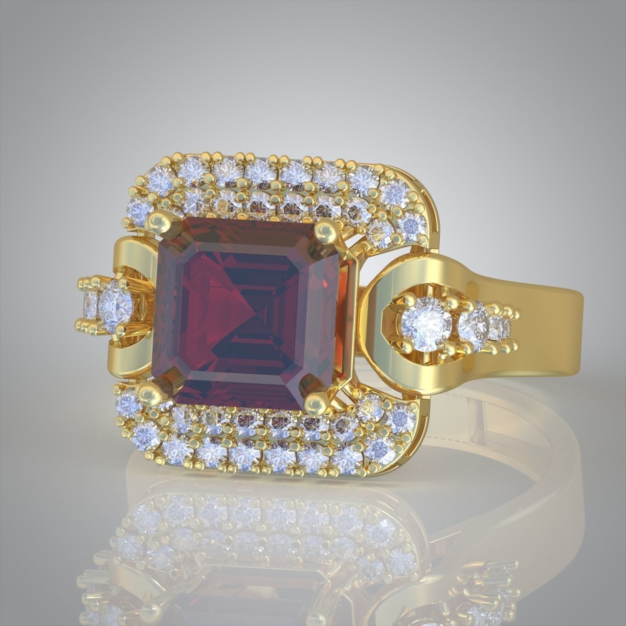 Diamond ring 0318 3D printable model 13- 3D print model_7