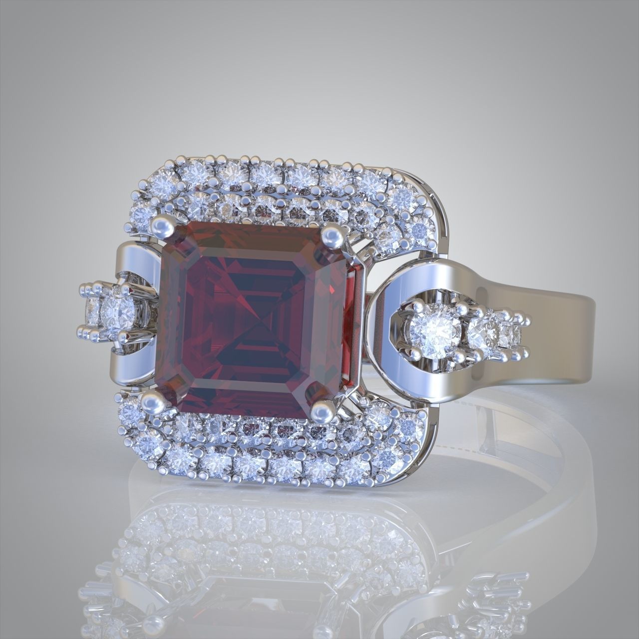 Diamond ring 0318 3D printable model 13- 3D print model_6