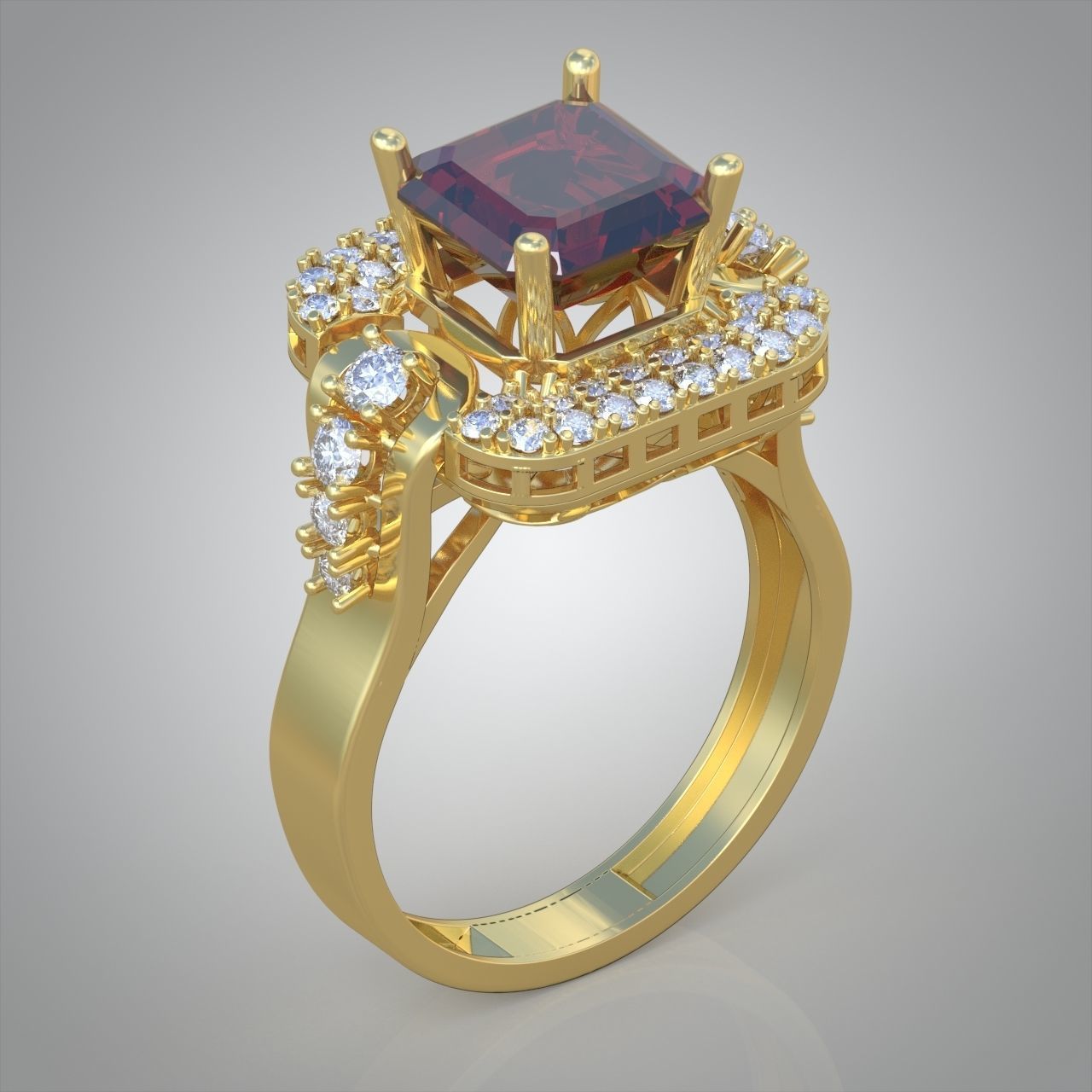 Diamond ring 0318 3D printable model 13- 3D print model_4