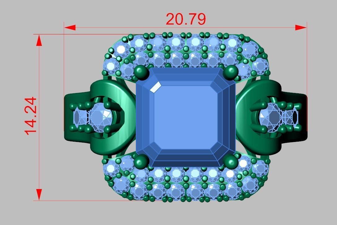 Diamond ring 0318 3D printable model 13- 3D print model_14