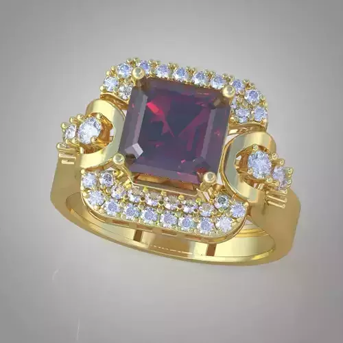 Diamond ring 0318 3D printable model 13- 3D print model