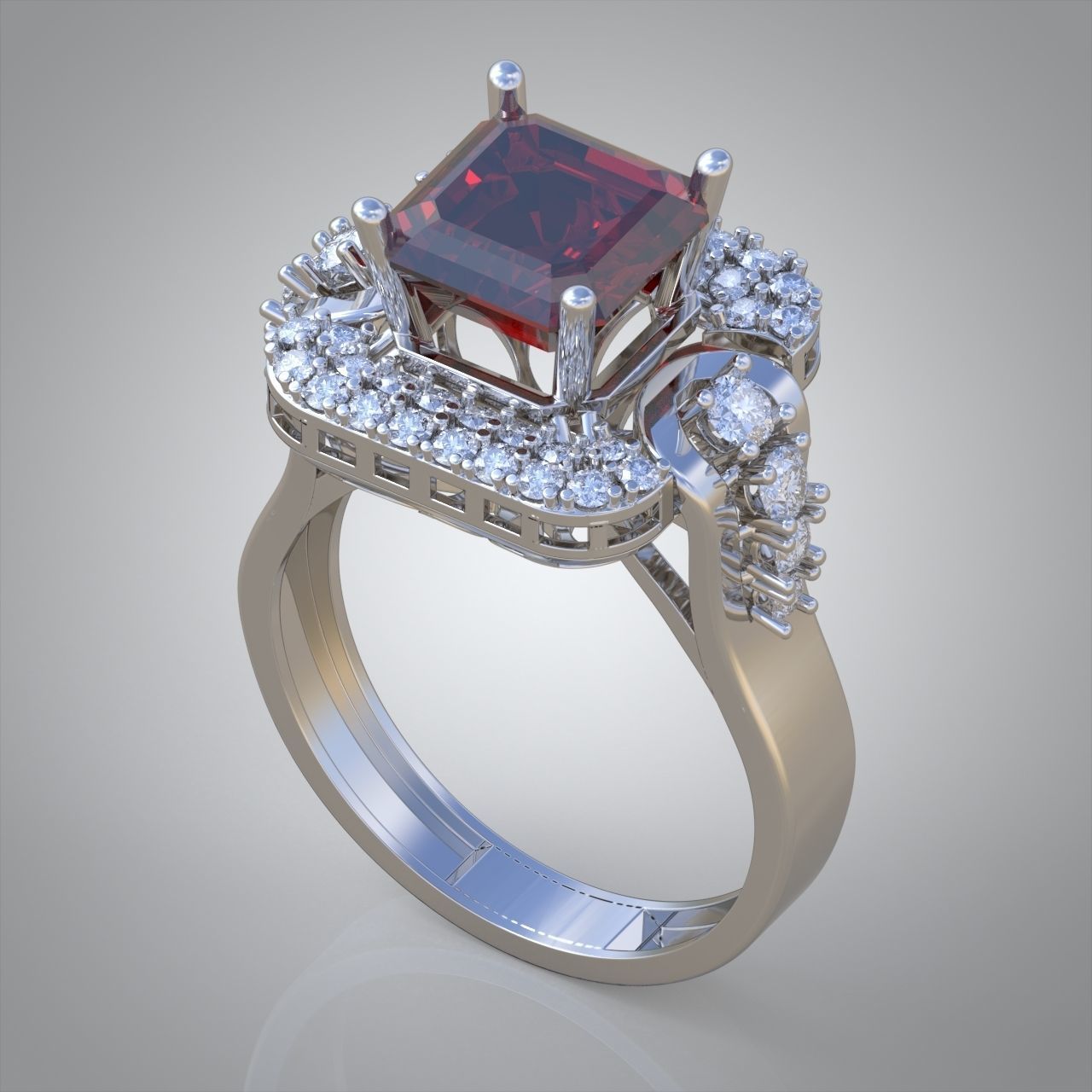 Diamond ring 0318 3D printable model 13- 3D print model_2