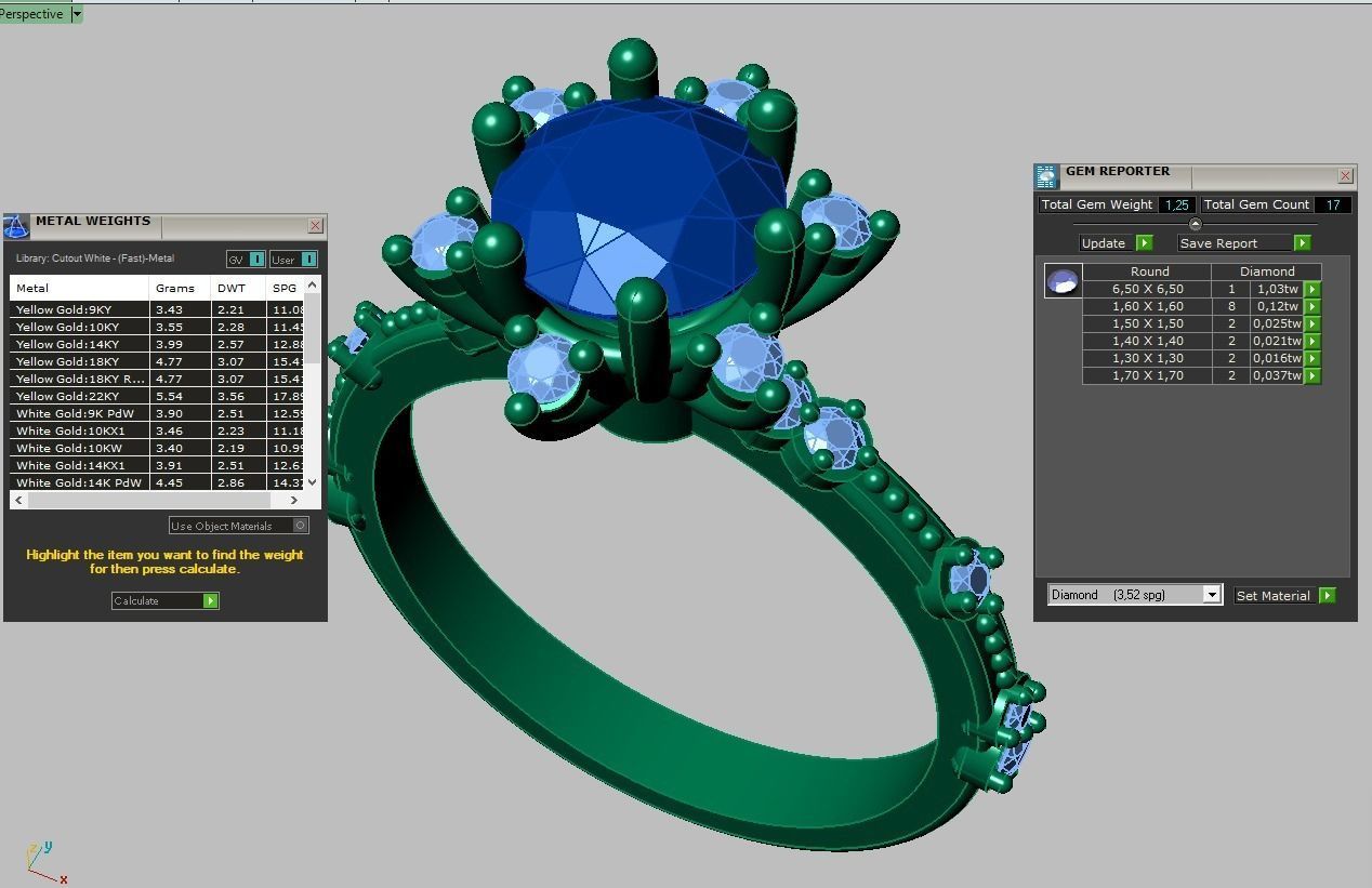 Diamond ring 0322 3D printable model 18 3D print model_13