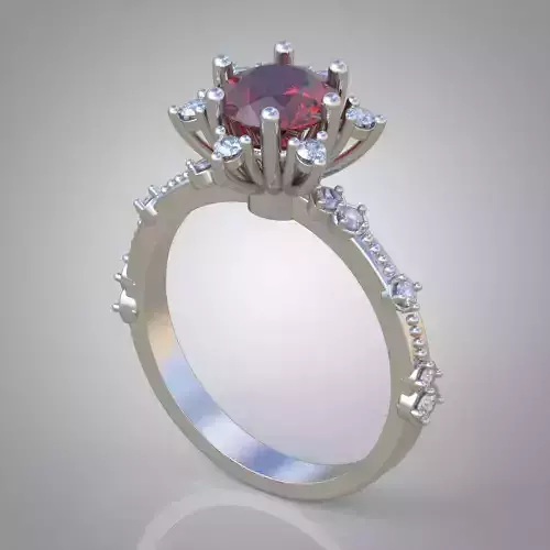 Diamond ring 0322 3D printable model 18