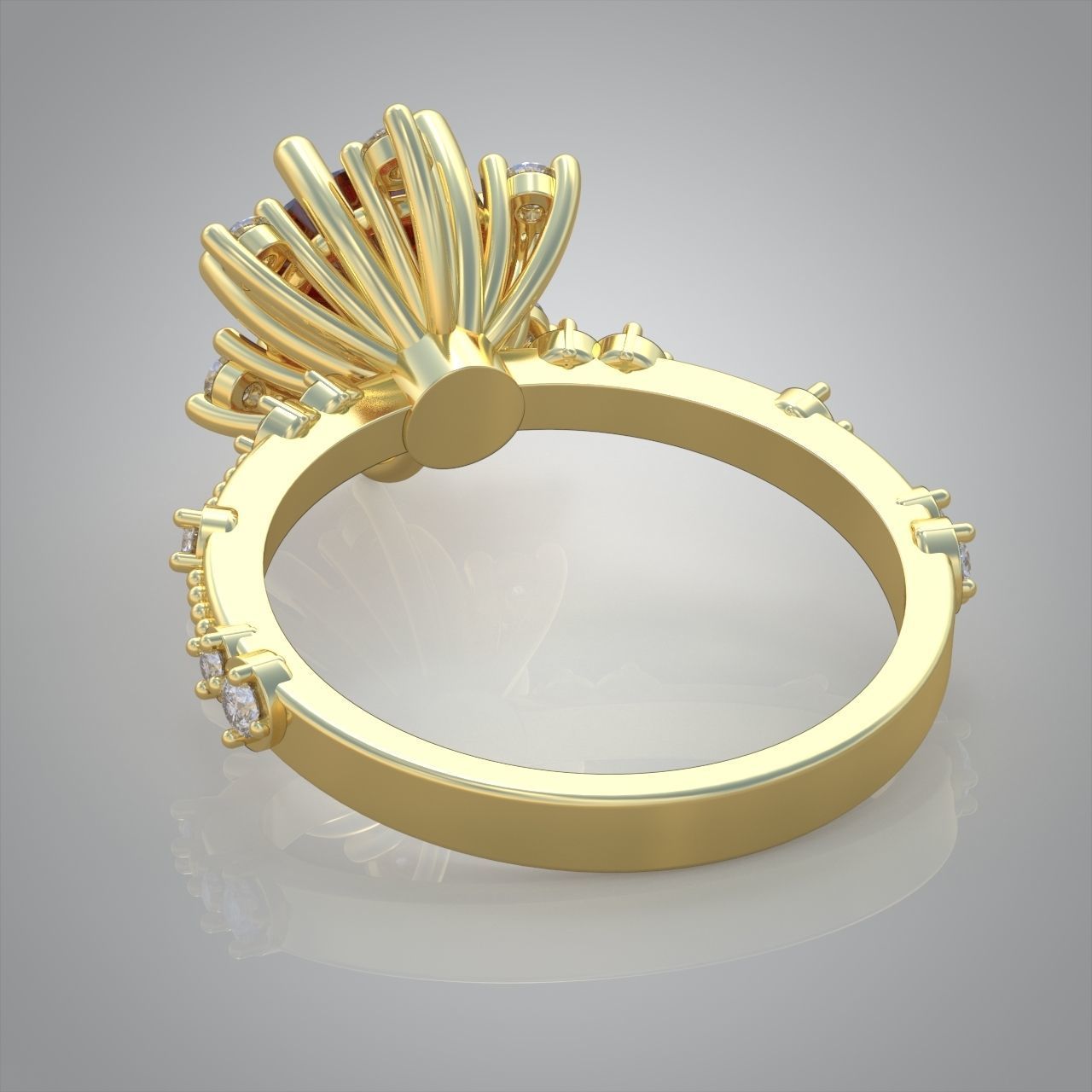 Diamond ring 0322 3D printable model 18 3D print model_9