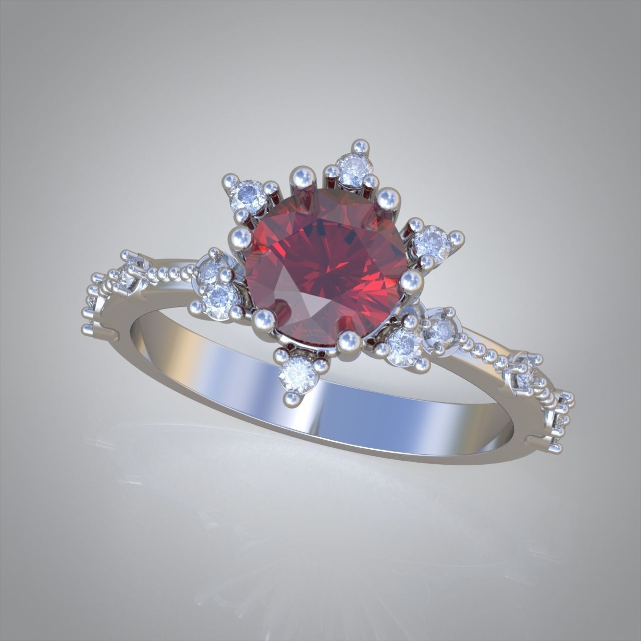 Diamond ring 0322 3D printable model 18 3D print model_4