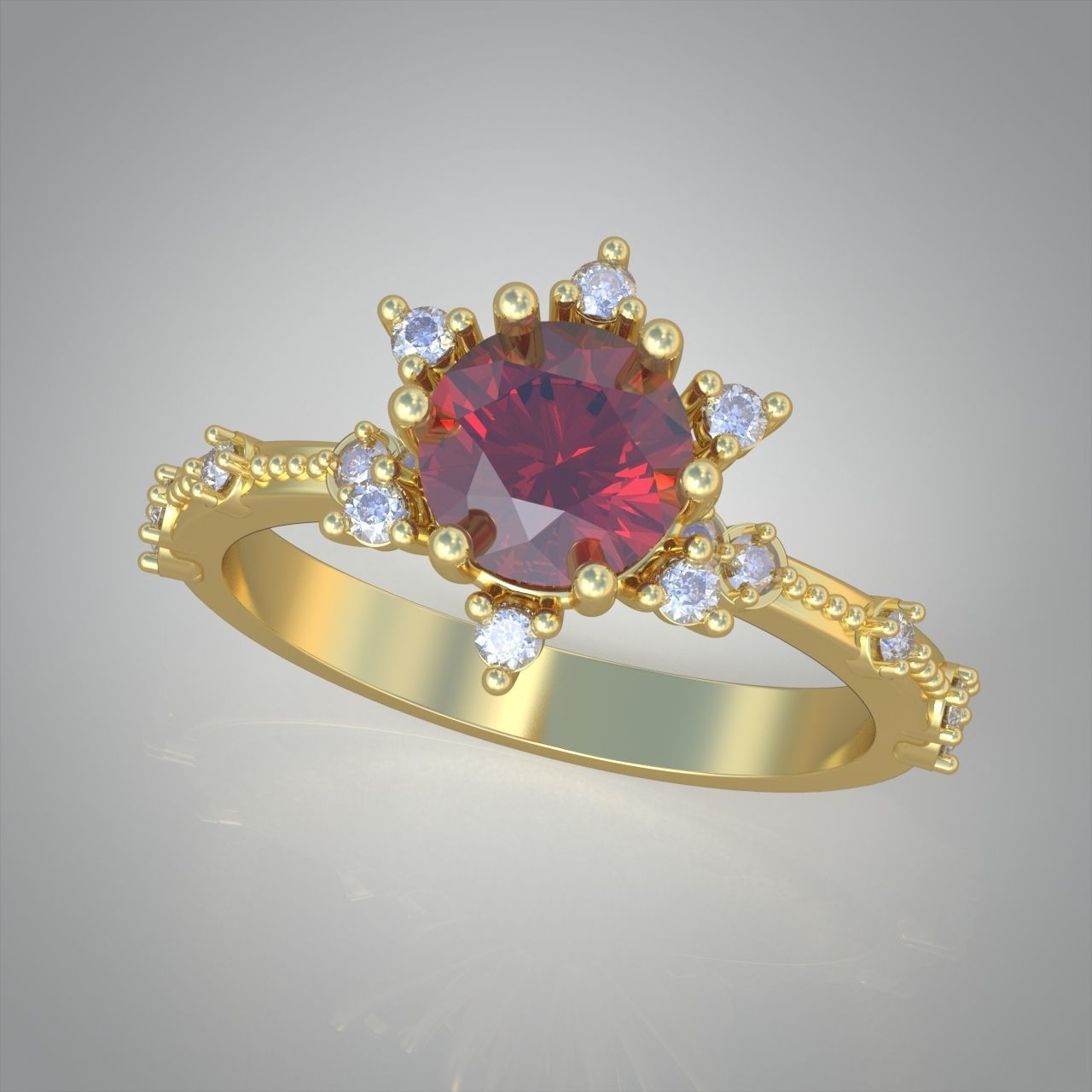Diamond ring 0322 3D printable model 18 3D print model_3