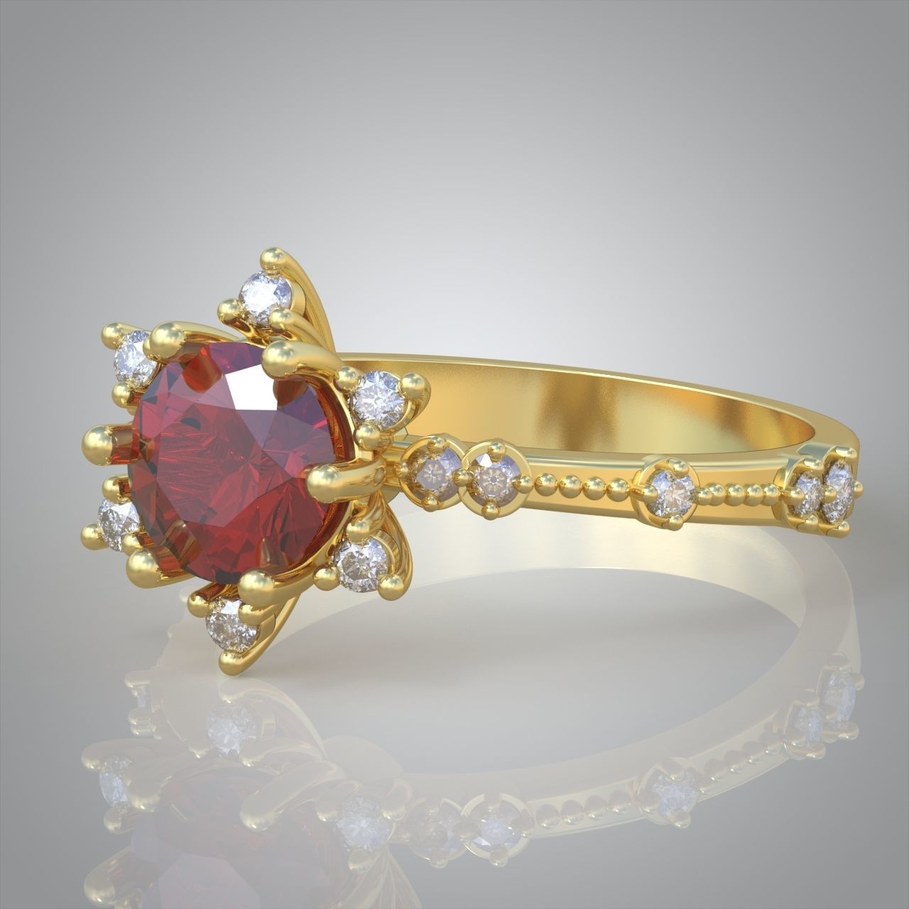 Diamond ring 0322 3D printable model 18 3D print model_2