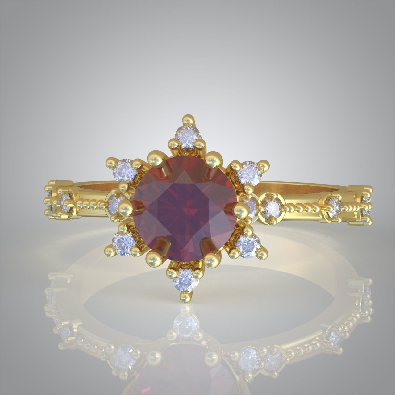 Diamond ring 0322 3D printable model 18 3D print model_7