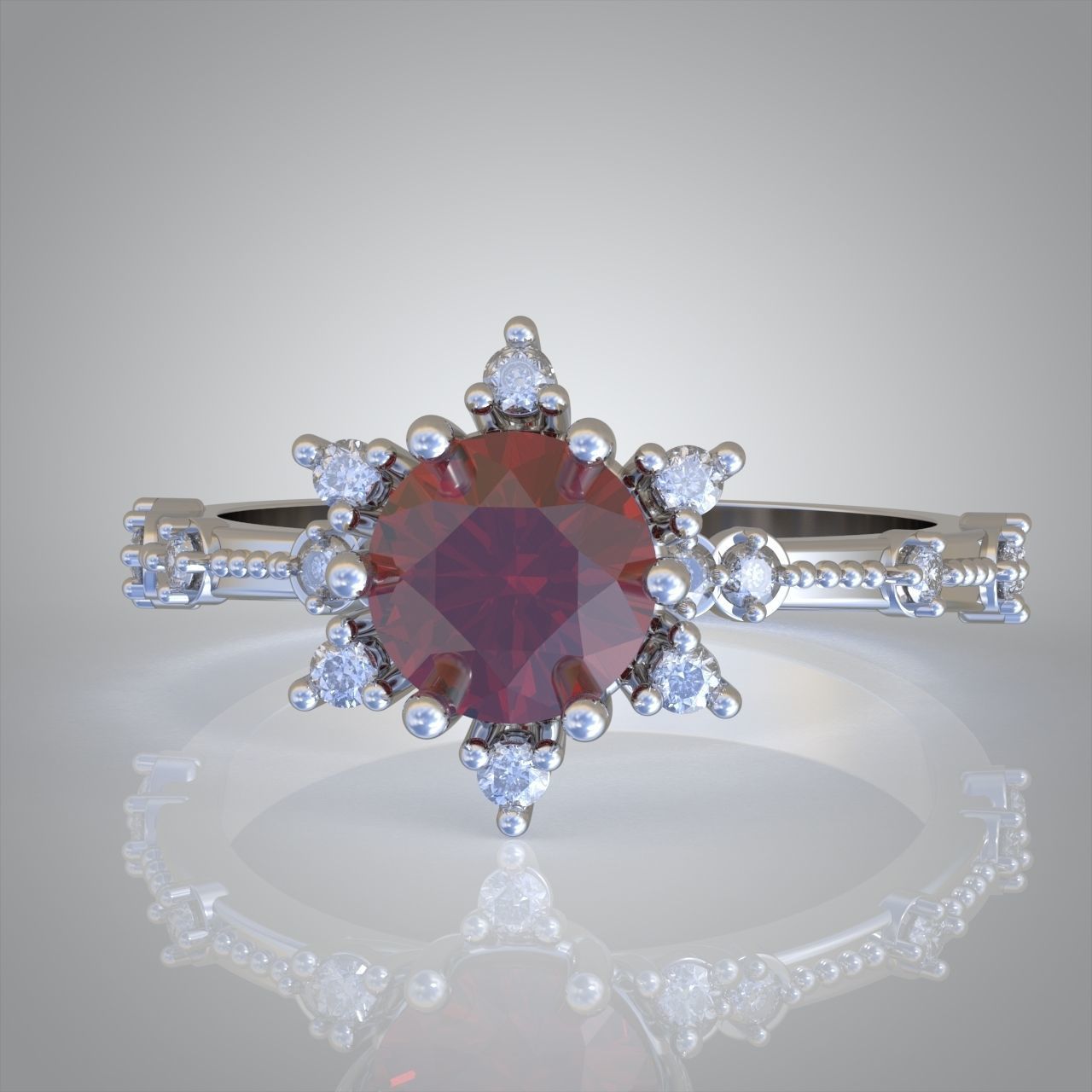 Diamond ring 0322 3D printable model 18 3D print model_8