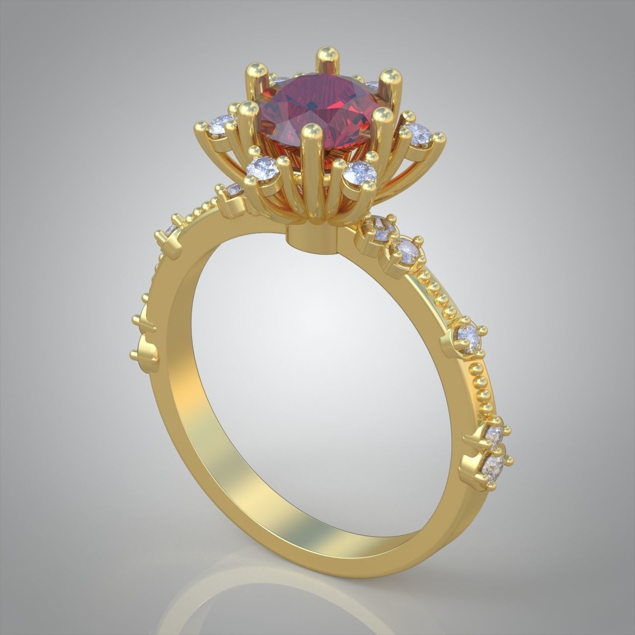 Diamond ring 0322 3D printable model 18 3D print model_5