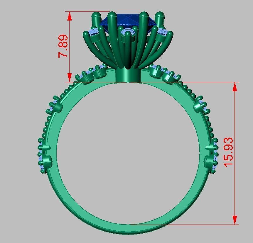 Diamond ring 0322 3D printable model 18 3D print model_12