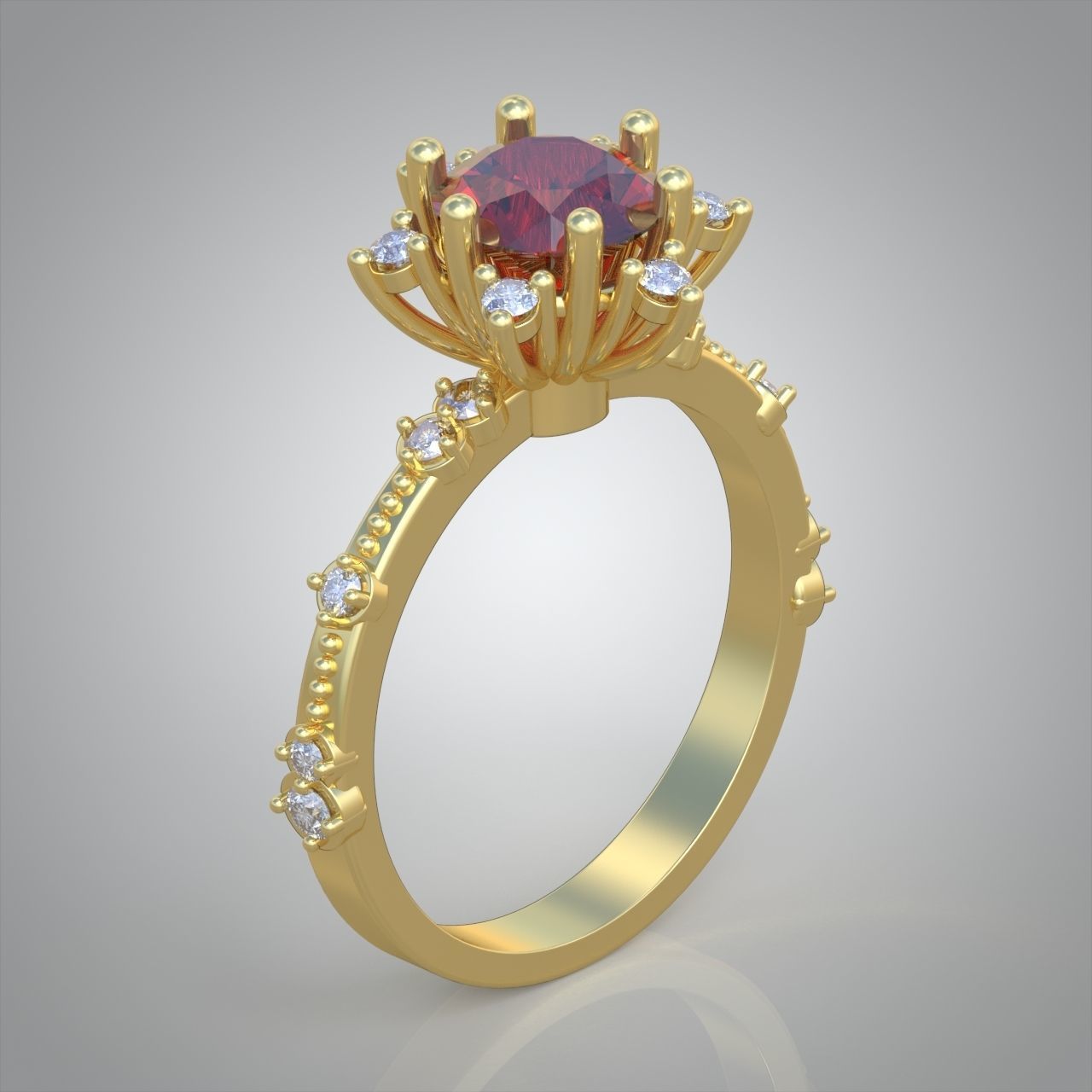 Diamond ring 0322 3D printable model 18 3D print model_6
