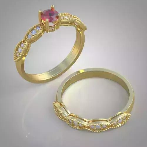 Diamond ring 0326 3D printable model 12-