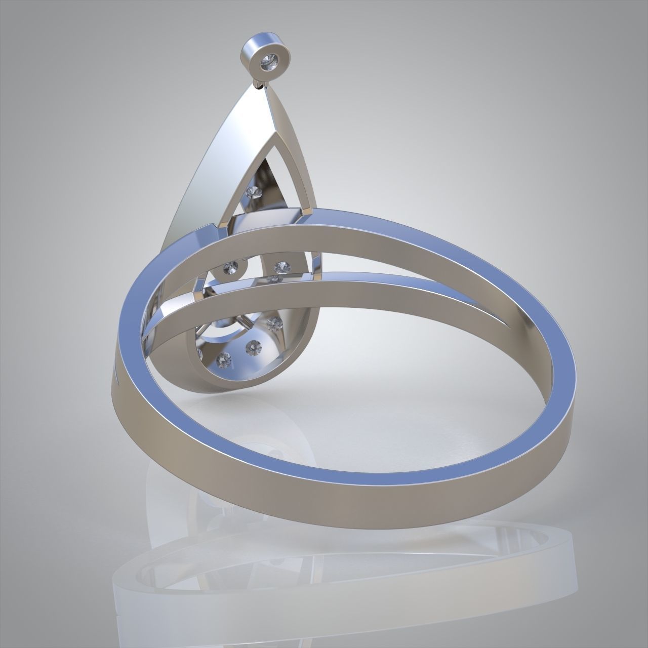 Diamond ring 0327 3D printable model 3D print model_10